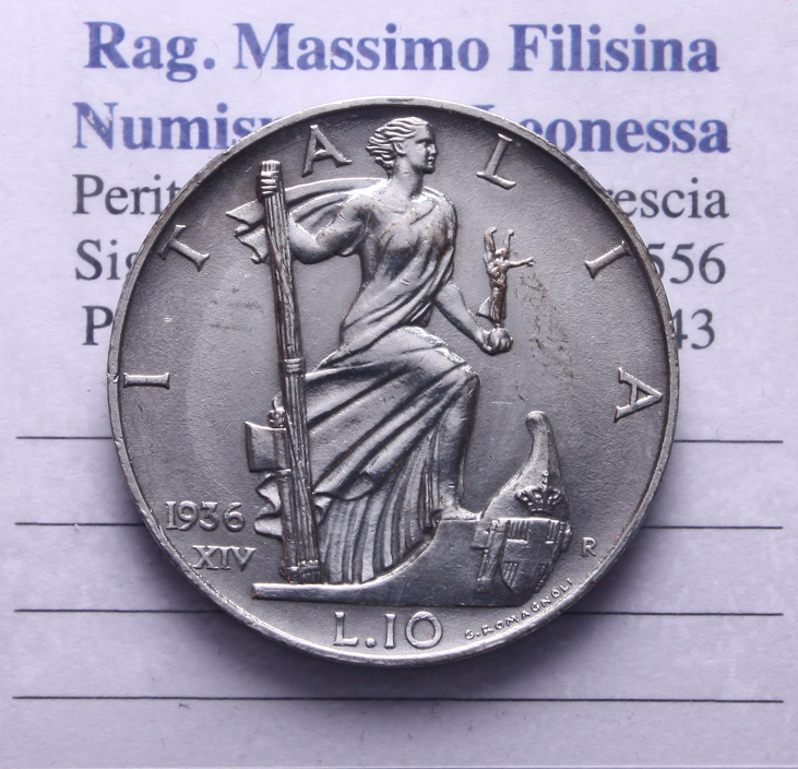 NL* VEIII 5 LIRE Argento FECONDITA' 1936 XIV Eccellente conservazione *3