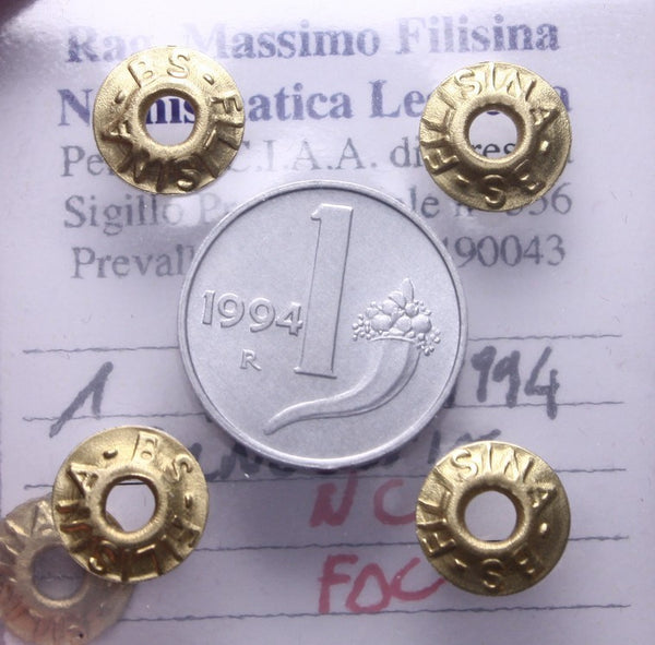 NL* Italia Repubblica 1 LIRA CORNUCOPIA 1994 NC FDC Perizia Filisina Massimo