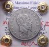 NL* VEII 2 LIRE ARGENTO STEMMA 1863 TORINO BB/SPL Perizia Filisina Massimo