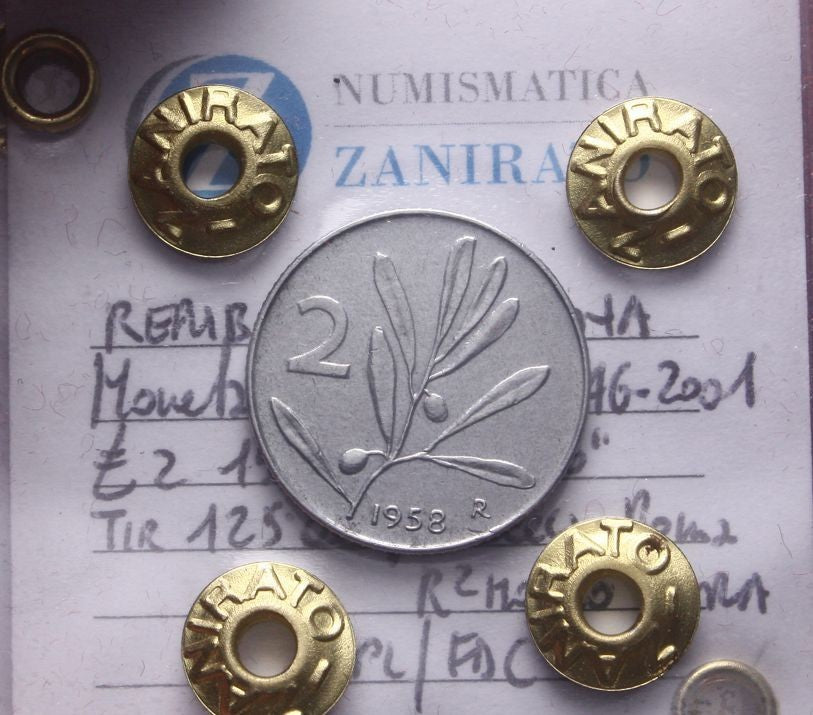 NL* Italia 2 LIRE ULIVO 1958 MOLTO RARA SPL/FDC Sigillata NUMISMATICA ZANIRATO L