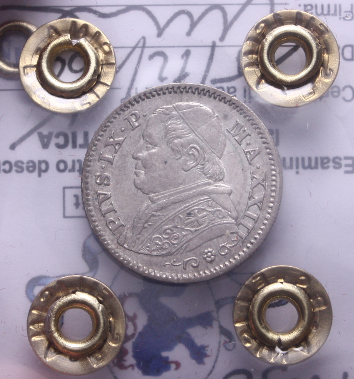 NL* STATO PONTIFICIO PAPA PIO IX 10 SOLDI Argento 1868 QFDC Perizia Filisina