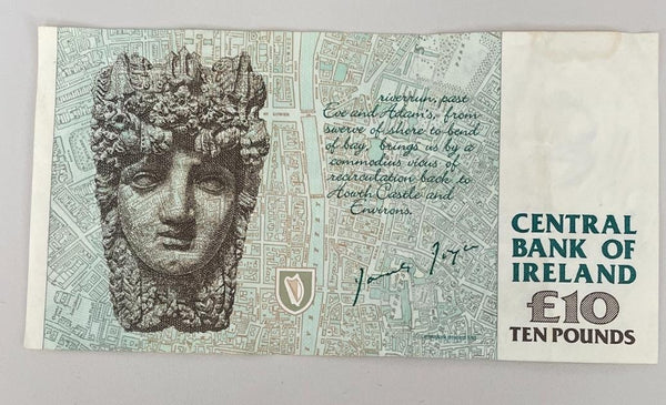 NL* IRLANDA IRELAND Banconota 10 POUND 13 01 1998 JAMES JOYCE UNN 566965