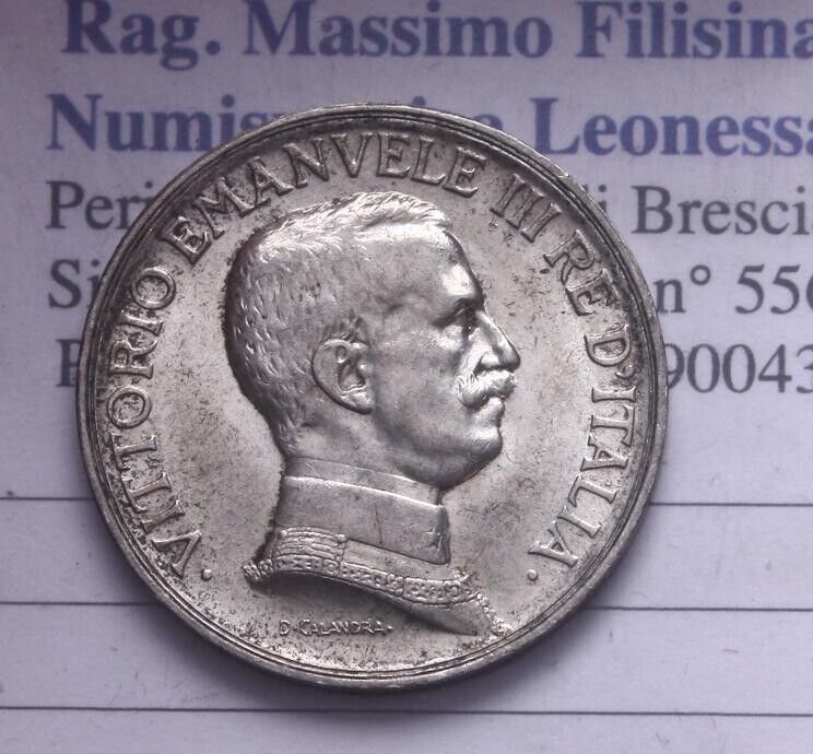NL* VIII ITALY 1 LIRA SILVER QUADRIGA BRIOSA 1916RARE SUPERB, as per photo