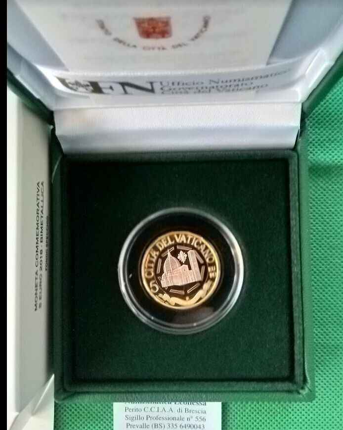 EN* VATICAN CITY 5 Euro Bi-metallic 2018 DOME OF SANTA MARIA DEL FIORE PROOF SET