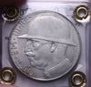 NL* VEIII 20 Lire Argento ELMETTO 1928 RARO SPL/SPL+ Perizia Filisina Massimo