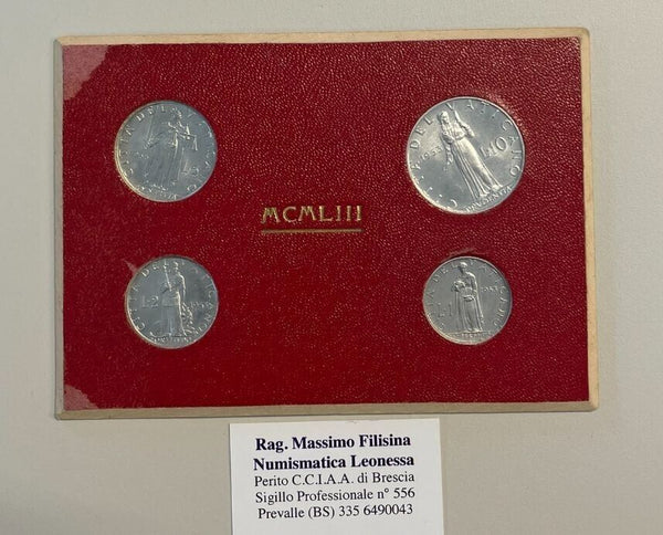 NL* ROME POPE PIUS XII 1953 Series 4 VALUES 10 5 2 1 LIRA FDC in mint set * 1
