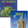 NL* San Marino Serie Divisionale 2001 8 Valori con 5000 Lire Argento FDC SET