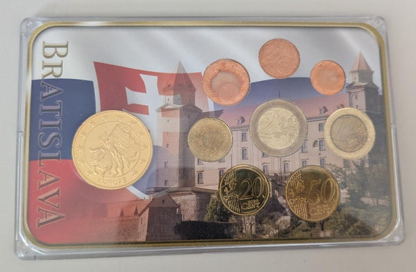 NL* SLOVACCHIA EURO COINS SET 8 Valori dal 2 EURO a 1 CENT con Medaglia FDC set