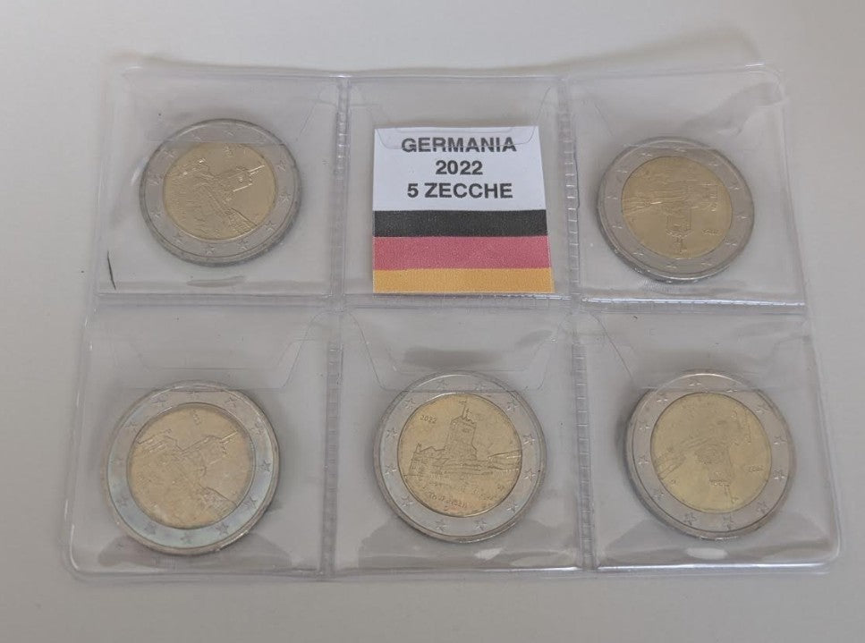 NL* GERMANIA Lotto 5 MONETE da 2 EURO 2022 THURINGEN fdc come da foto