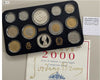 NL* ITALIA Divisionale 2000 con 500  e 1000 Lire in Argento G. BRUNO PROOF NA