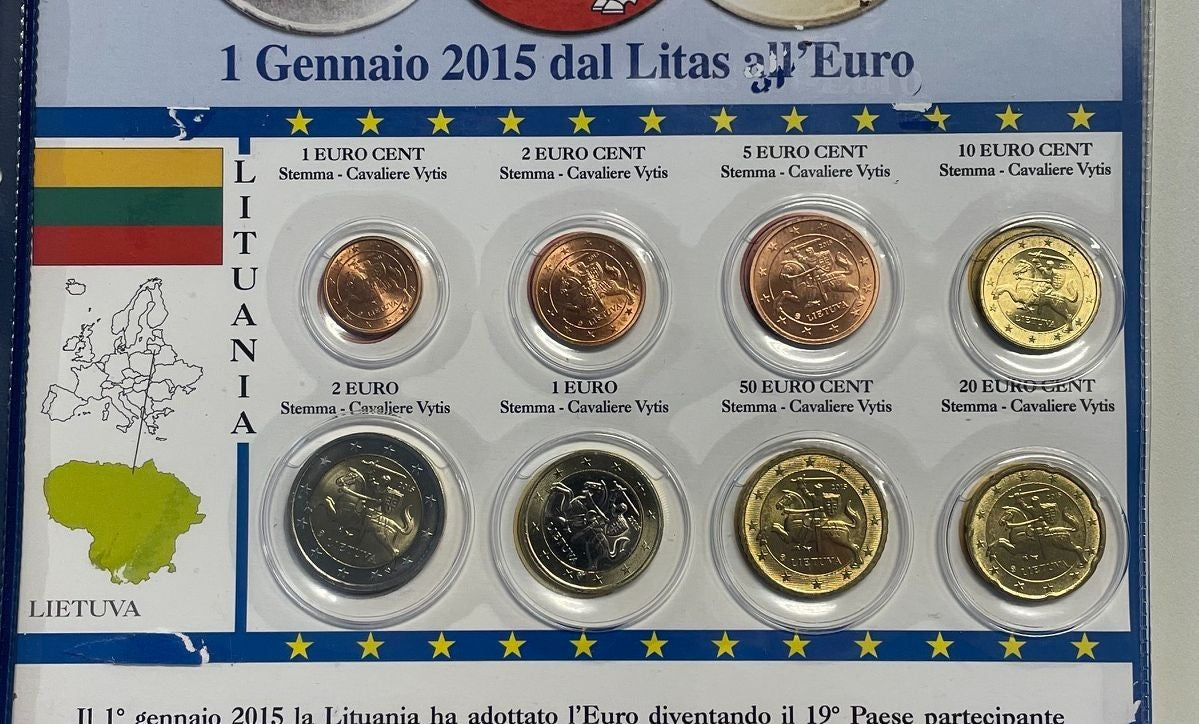 NL* LITUANIA EURO COINS SET 2015 2 / 1 EURO 50/20-10-5-2-1 Centesimi FDC B.UNC