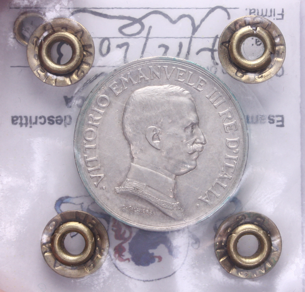 NL* VEIII 1 LIRA ARGENTO 1917 QUADRIGA BRIOSA QFDC Perizia Filisina Massimo