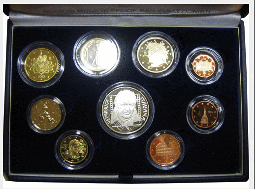 NL* ITALIA REPUBBLICA Divisionale 2005 9 Valori in EURO CON 5 Euro Argento PROOF