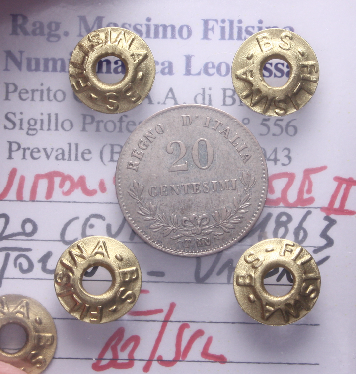 NL* VEII 20 CENTESIMI ARGENTO 1863 TORINO BB/SPL Perizia Filisina Massimo
