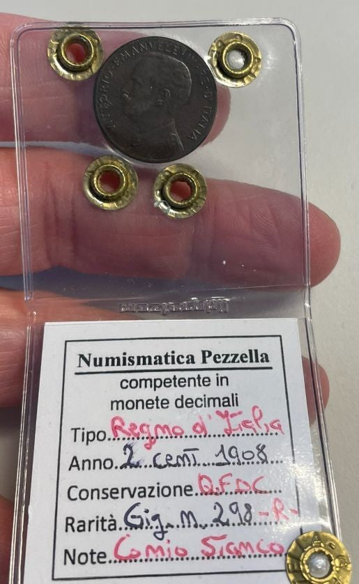 NL* VEIII ITALIA 2 CENTESIMI PRORA 1908 RARO Q.FDC Perizia Giuseppe Pezzella