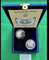 NL* ITALIA DITTICO 500 + 200 LIRE ARGENTO 1989 SCOPERTA America PROOF Set zecca