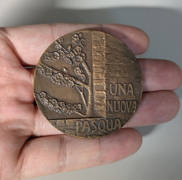 NL* BRESCIA Medaglia Bronzo MADONNA DI BUIA CORAGGIO NUOVA PASQUA 1977 Medici
