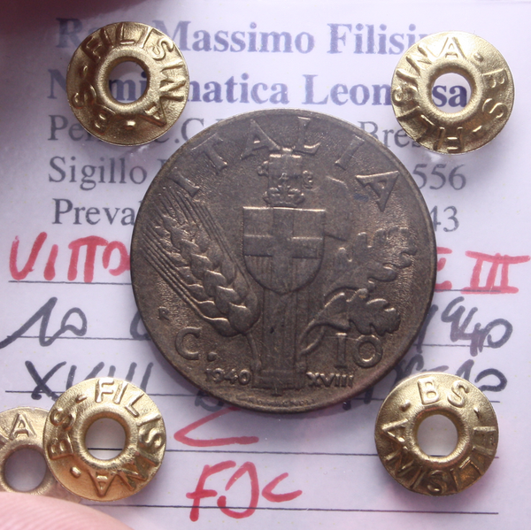 NL*VEIII 10 CENTESIMI BRONZITAL IMPERO 1940 XVIII FDC Perizia Filisina Massimo *