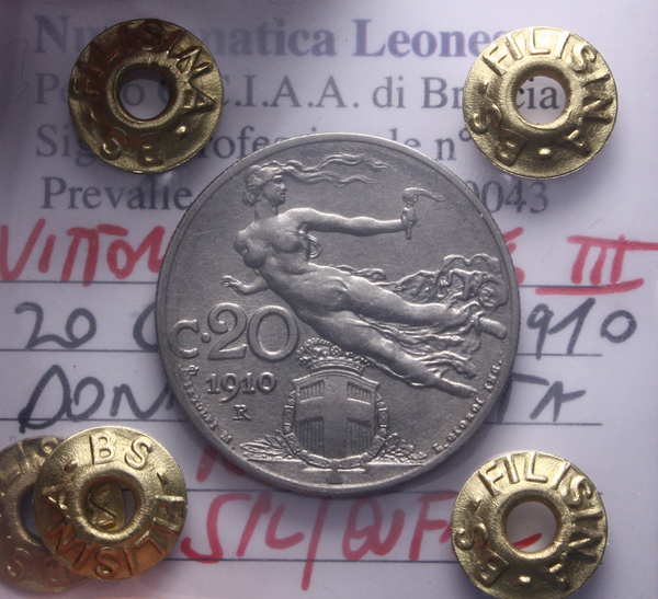 NL* VEIII ITALIA 20 CENTESIMI 1910 DONNA LIBRATA NC SPL/QFDC Perizia Filisina