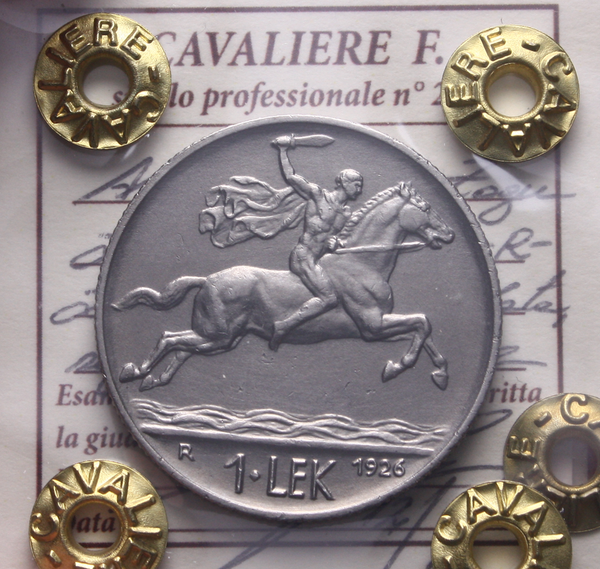 NL* ALBANIA AMET ZOGU 1 LEK 1926 RARA SPL Perizia Cavaliere Francesco