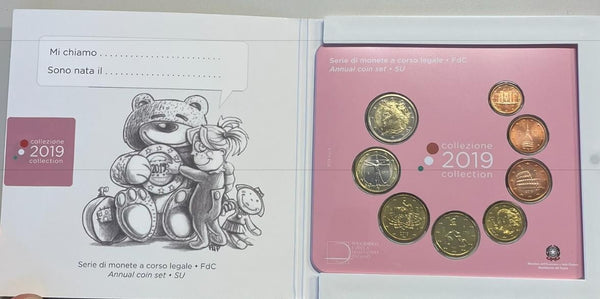 NL* ITALIA Divisionale 2019 9 Valori IN EURO FDC Set zecca -ROSA NUOVI NATI