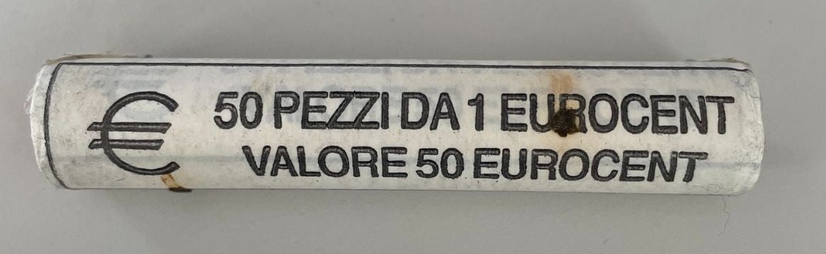 NL* ITALIA ROTOLINO da 50 Pezzi di 1 CENTESIMO 2002 Fior di conio