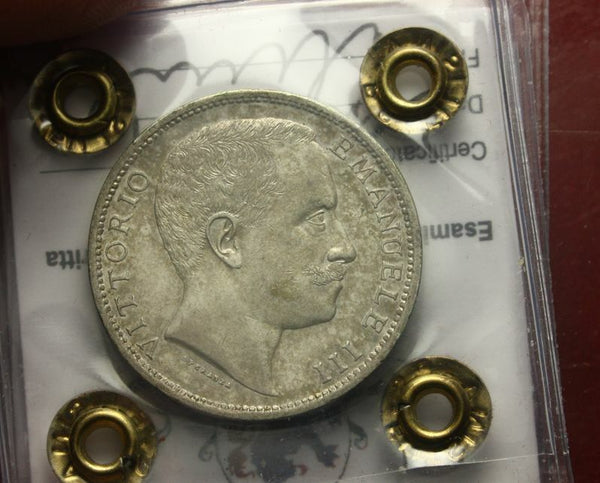 NL*VEIII 2 Lire Silver 1902 Savoy Eagle RARE EXCELLENT SPL+ Appraisal FILISINA M 