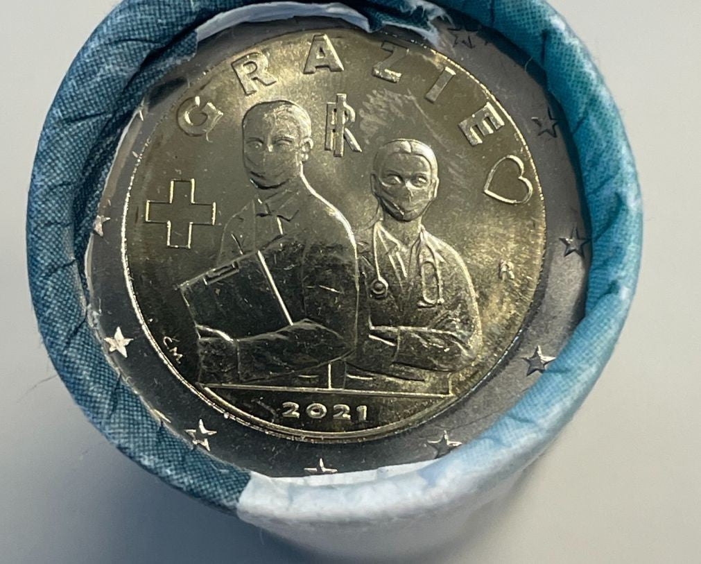 NL* ITALIA ROTOLINO 25 Pezzi da 2 EURO 2021 PROFESSIONI SANITARIE GRAZIE FDC