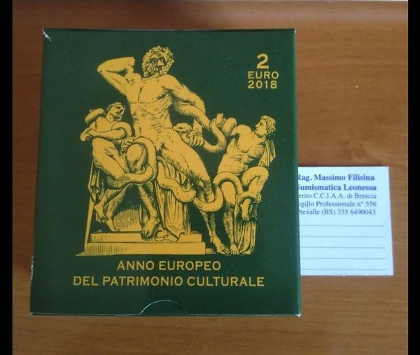 NL* VATICANO 2 EURO 2018 PATRIMONIO CULTURALE EUROPEO Proof set zecca