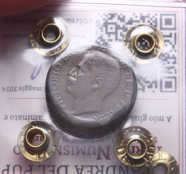 NL*VEIII 5 CENTESIMI SPIGA 192X Battitura DECENTRATA RARO MB/BB Perizia DEL PUP