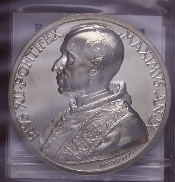 NL* ROME PIUS XII Annual Silver Medal 1947 IX 9 MEDALLIONS IN A CIRCLE