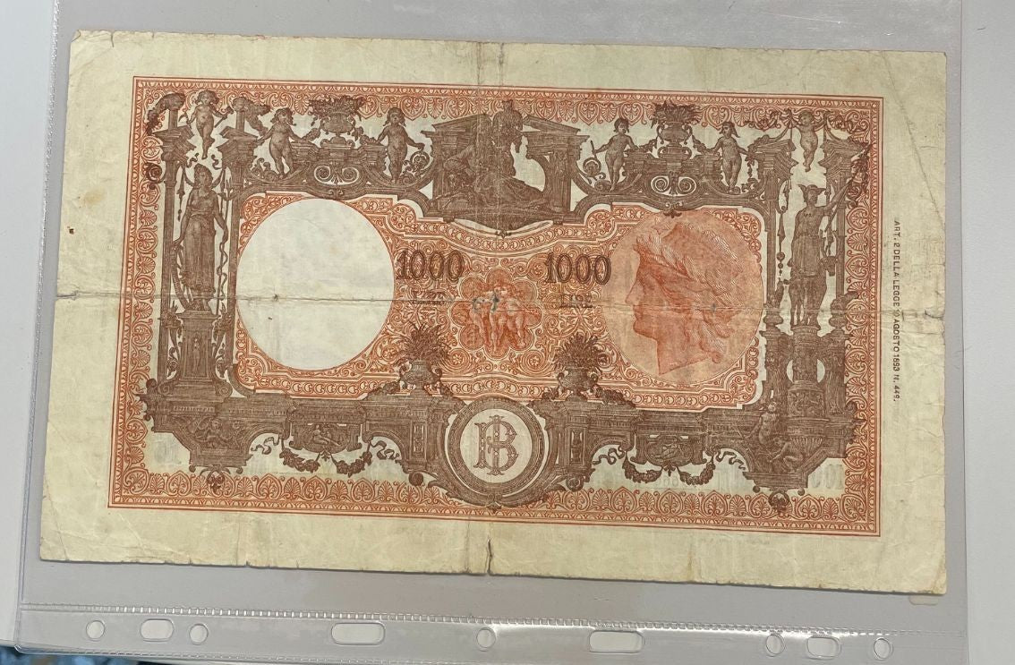 NL* BANCA D'ITALIA Banconota 1000 LIRE BARBETTI M GRANDE 18 GENNAIO 1947 W2474