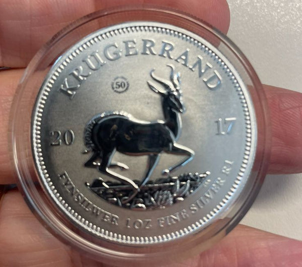 NL* SUDAFRICA 1 KRUGERRAND ARGENTO 2017 1 ONCIA DI Argento Puro SILVER OZ