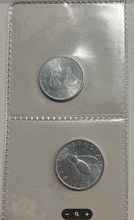 NL* ITALIA 1 LIRA E 2 LIRE 1968 RARE FIOR DI CONIO FDC da Divisionale Zecca