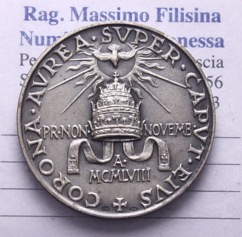NL* VATICANO PAPAGIOVANNI XXIII Medaglia ARGENTO 1958 Corona Aurea