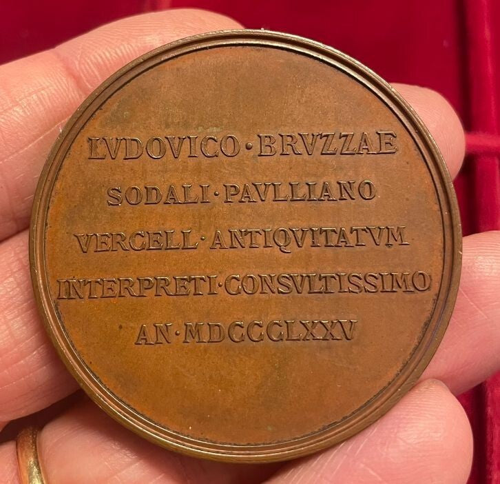 NL* SAVOIA MUNICIPIO VERCELLI Medaglia BRONZO 1875 a LUDOVICO BRUZZALE gr 72.30