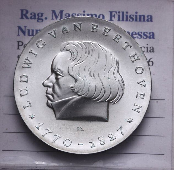 EN* DDR EAST GERMANY 10 MARK SILVER 1970 LUDWIG VAN BEETHOVEN FDC - Unc