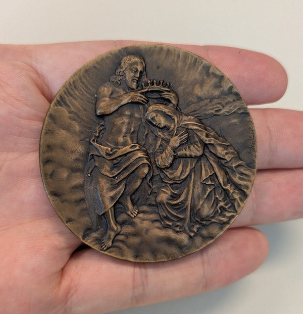 NL* BRESCIA Medaglia Bronzo MORETTO INCORONAZIONE VERGINE MARIA 1988 OPUS Medici