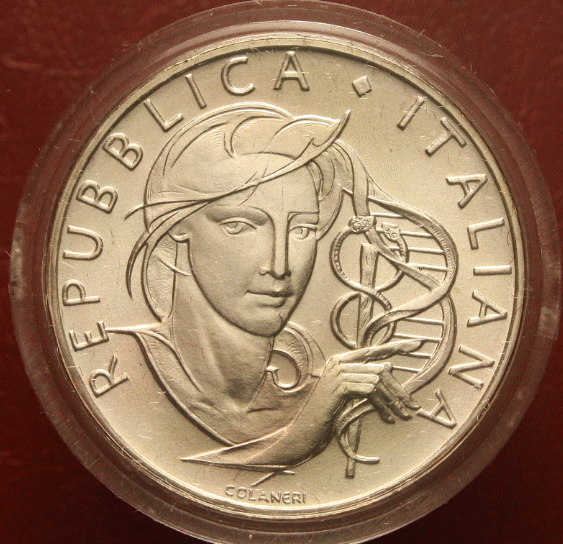 NL* ITALY 500 Lire Silver 1989 FIGHT AGAINST CANCER UNC Uncirculated