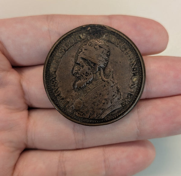 NL* PAVIA Medaglia Bronzo PIO V COLLEGIO GHISLERI 1672 MOLTO RARA come da foto