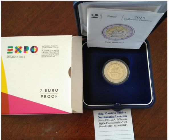 NL* ITALIA Repubblica 2 EURO 2015 EXPO MILANO 2015 PROOF set zecca