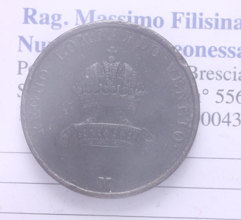 NL* LOMBARDO VENETO 5 CENTESIMI COPPER 1849 MILAN MINT excellent condition