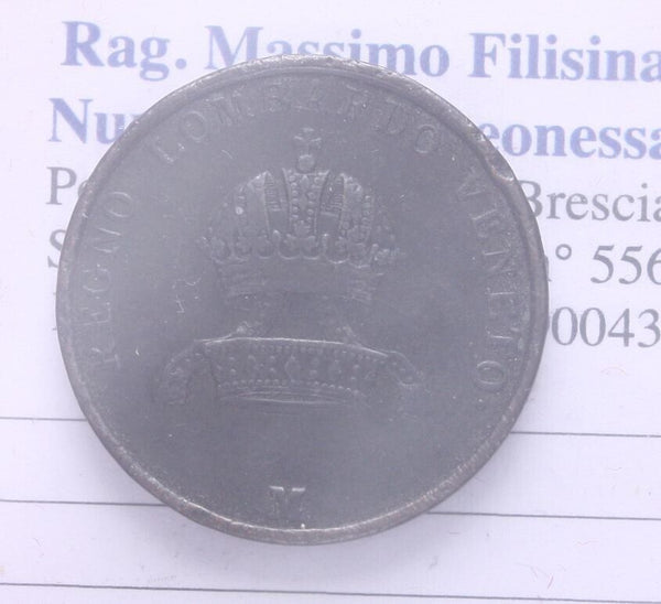 NL* LOMBARDO VENETO 5 CENTESIMI COPPER 1849 MILAN MINT excellent condition