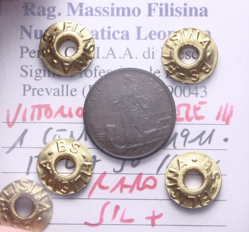 NL* VEIII Italia 1 CENTESIMO PRORA 1911 RARO SPL+ Perizia Filisina Massimo