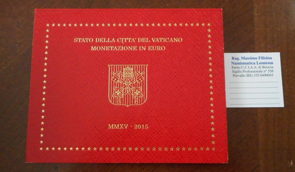 NL* CITTA' VATICANO PAPA FRANCESCO I Divisionale 2015 8 valori in euro FDC zecca