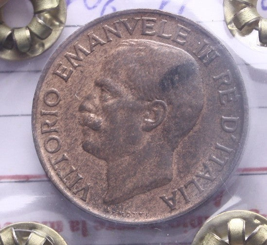 NL* VEIII Italia 5 CENTESIMI SPIGA 1919 RARA qFDC Perizia Castagna Cesare