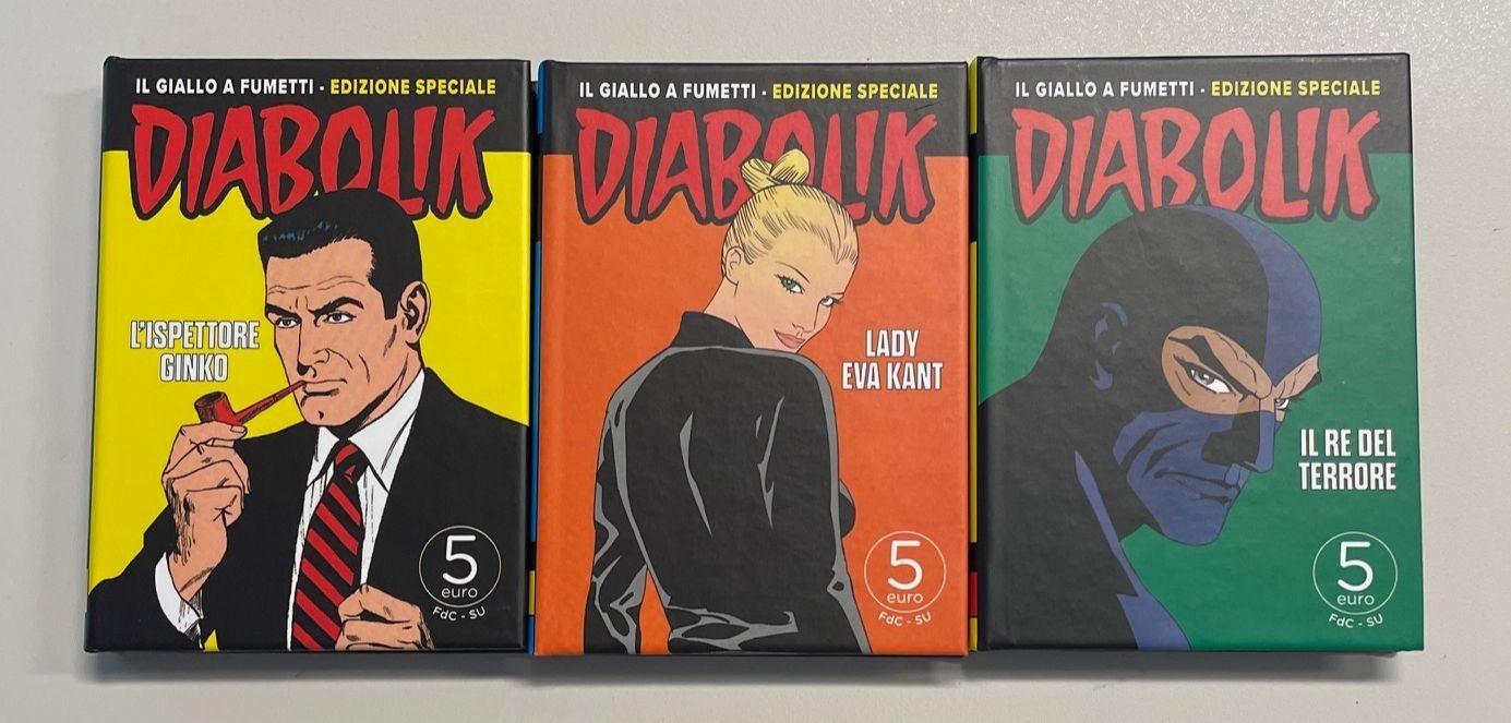 NL* ITALIA 5 EURO 2023 TRITTICO DIABOLIK EVA KANT ISPETTORE GINCO FDC SET