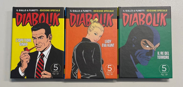 NL* ITALIA 5 EURO 2023 TRITTICO DIABOLIK EVA KANT ISPETTORE GINCO FDC SET