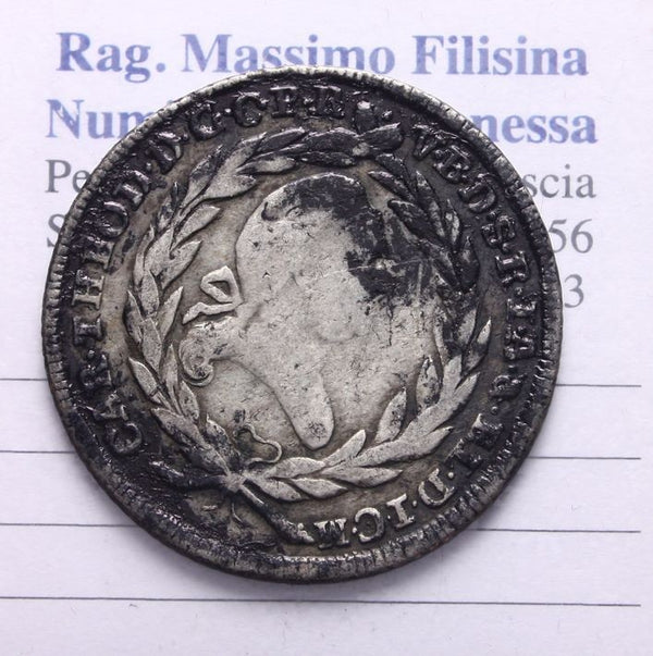 NL* BAVARIA CARLO TEODORO 20 KREUZER Argento 1875 Patrona Bavaria