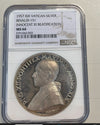 NL* VATICANO PAPA PIO XII Medaglia ARGENTO 1957 XIX in Slab MS66 NCG USA - FDC E
